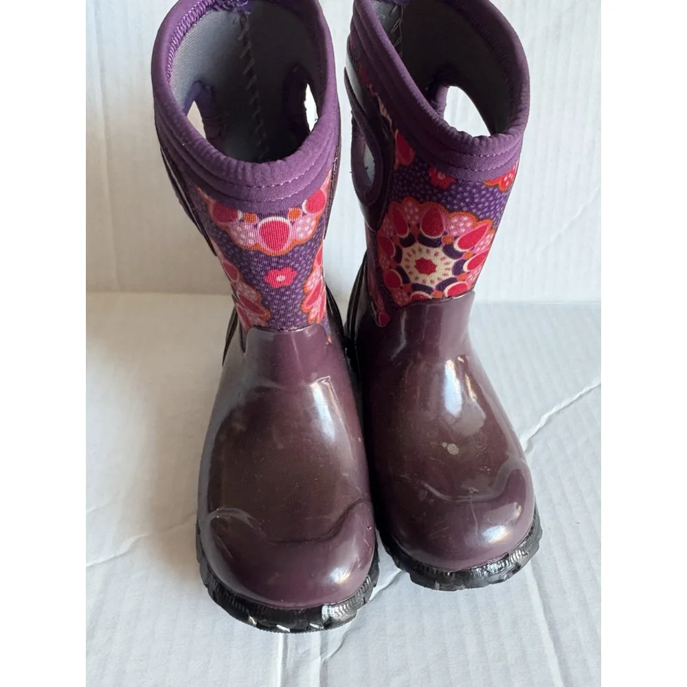 BOGS Kids Classic Waterproof Kaleidoscope Rain Boot Floral Black Sz8 Little Kid